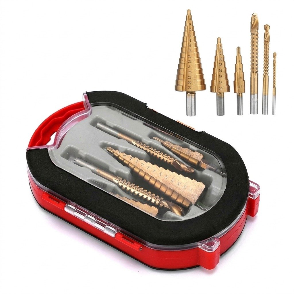 set de brocas para perforar madera, metal y plastico Set de brocas escalonadas 6 unidades - Image 1